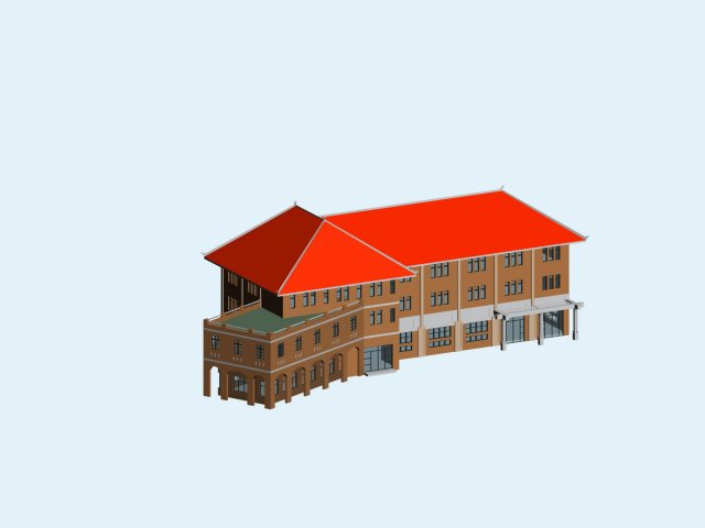 Urban architecture – school office villas 83 3D Model