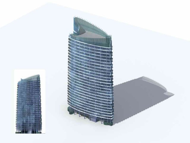 City – multi-storey commercial office building 152 3D Model