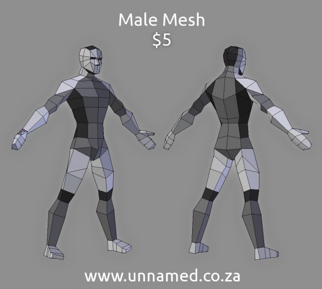 Low poly male model 3D Model