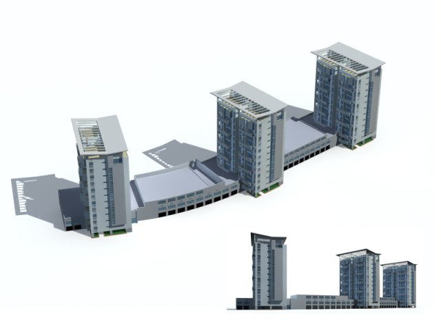 City construction – large real estate residences 51 3D Model