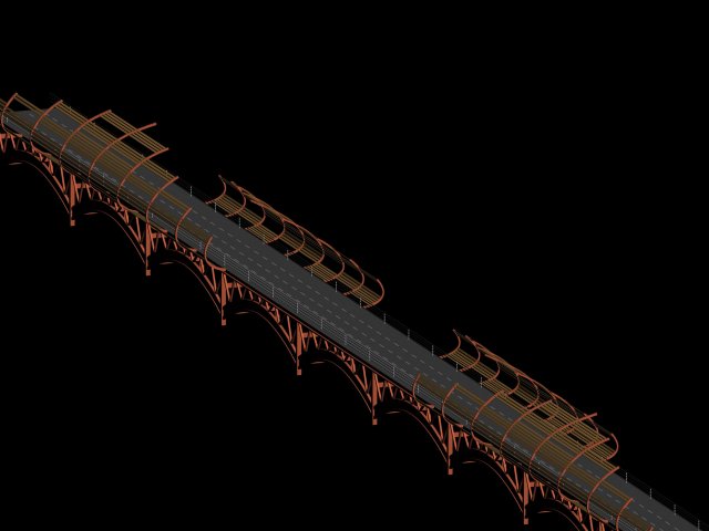 City building – big bridge 1 3D Model