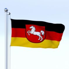 Animated Lower Saxony German State Flag 3D Model