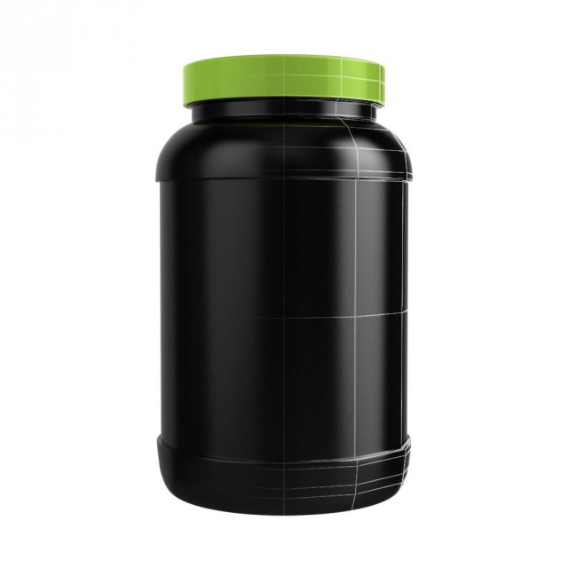 Protein Bottle with Green Cap 3D Model