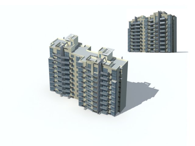 City construction – large real estate residences 20 3D Model