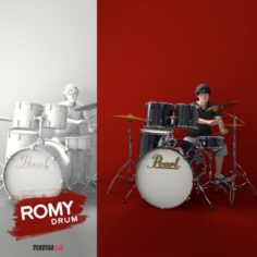 Playing Drum Free 3D Model