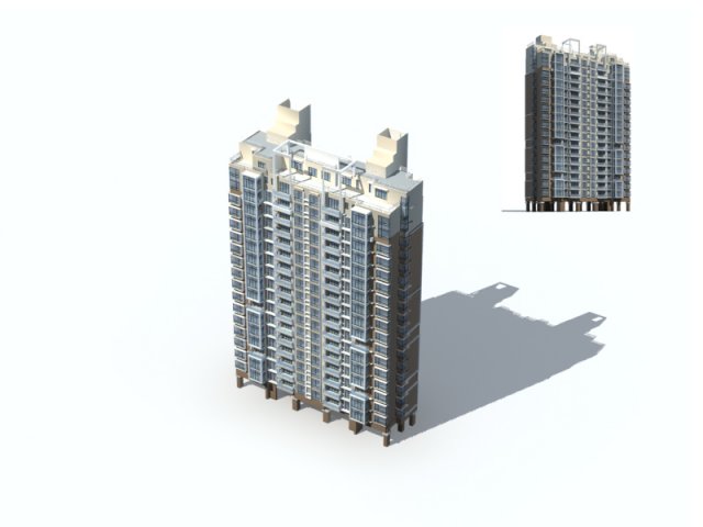 City construction – large real estate residences 40 3D Model