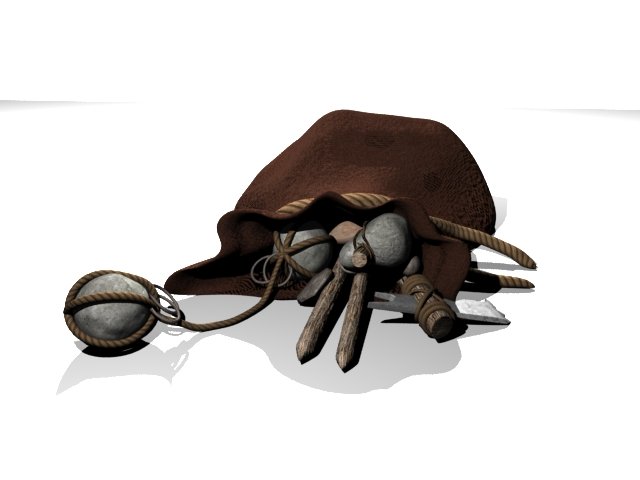 Medieval Hunting Bag 3D Model