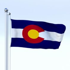 Animated Colorado Flag 3D Model