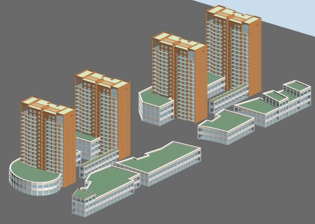 Urban planning – commercial buildings 135 3D Model