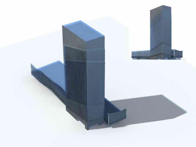 City – multi-storey commercial office building 172 3D Model