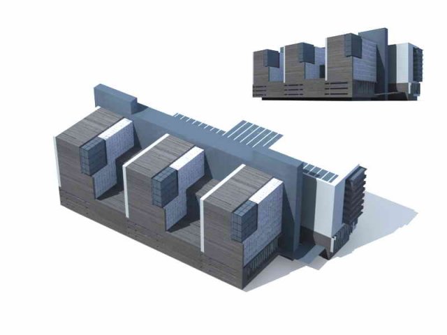 City – multi-storey commercial office building 121 3D Model