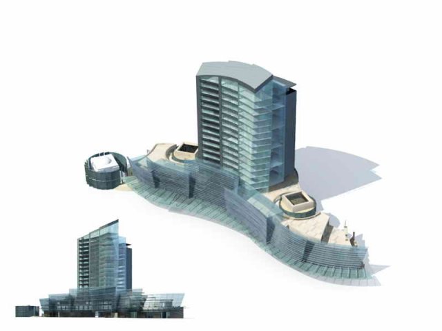 City – multi-storey commercial office building 125 3D Model