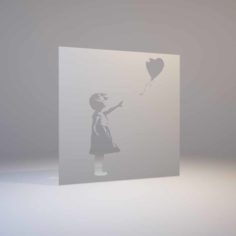 Banksy – stencil – Girl with a balloon 3D Print Model