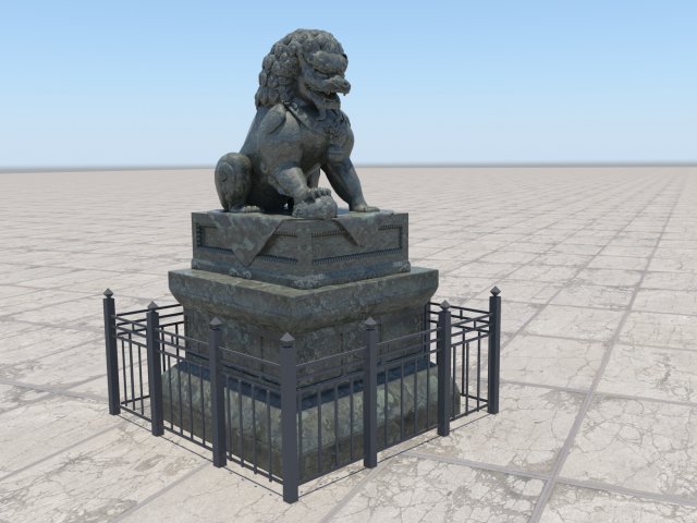 Guardian Lion Chinesse 3D Model