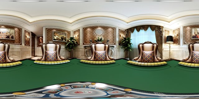 Panorama European home entertainment room 05 3D Model