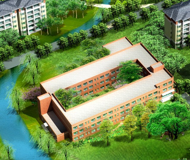 Urban architecture – school office villas 12 3D Model