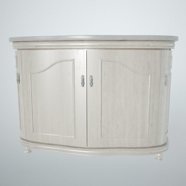 White wooden sideboard 3D Model