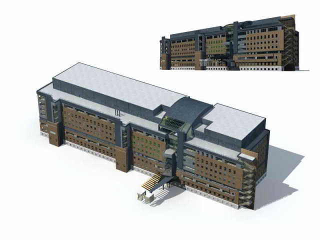 City – multi-storey commercial office building 4 3D Model