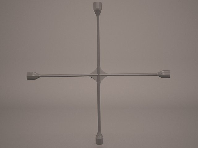 Cross Wheel Spanner 3D Model