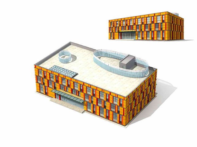 City – multi-storey commercial office building 5 3D Model