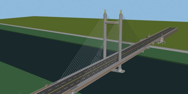 City building – big bridge 30 3D Model