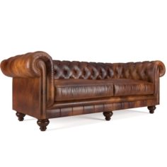Chesterfield sofa leather 3D Model