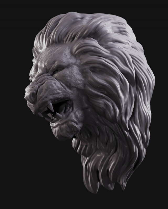 Lion head 2 3D Model