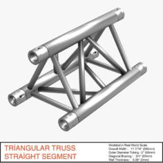 Free Triangular Truss Straight Segment 071 3D Model