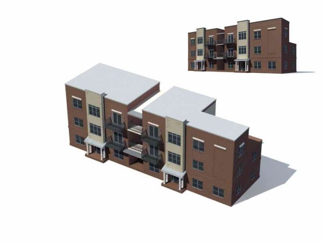 City – multi-storey commercial office building 228 3D Model