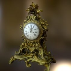 Pendule rocaille, style Louis XV						 Free 3D Model