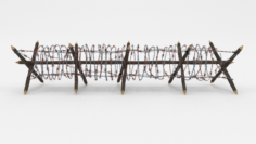 Low Poly Barb Wire Obstacle 12 3D Model