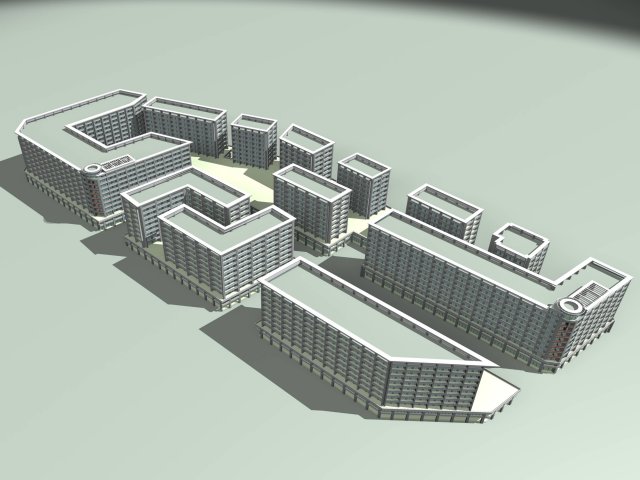 Urban planning – commercial buildings 212 3D Model