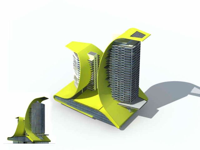 City – multi-storey commercial office building 161 3D Model