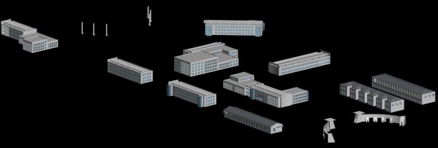 Urban planning – commercial buildings 195 3D Model