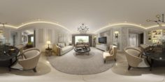 Panoramic American Style Living Room Restaurant Space 28 3D Model