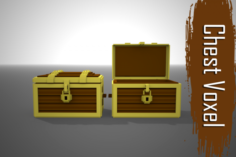 Voxel Chest low-poly 3D Model
