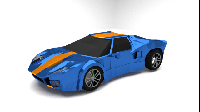 Lowpoly race car 3D Model