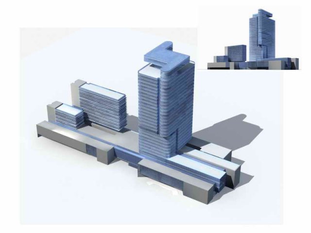 City – multi-storey commercial office building 111 3D Model