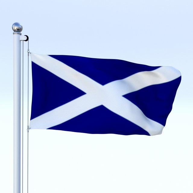 Animated Scotland Flag 3D Model