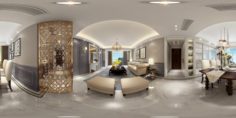 Panoramic American Style Living Room Restaurant Space 22 3D Model