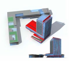 City – multi-storey commercial office building 105 3D Model