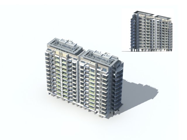 City construction – large real estate residences 52 3D Model