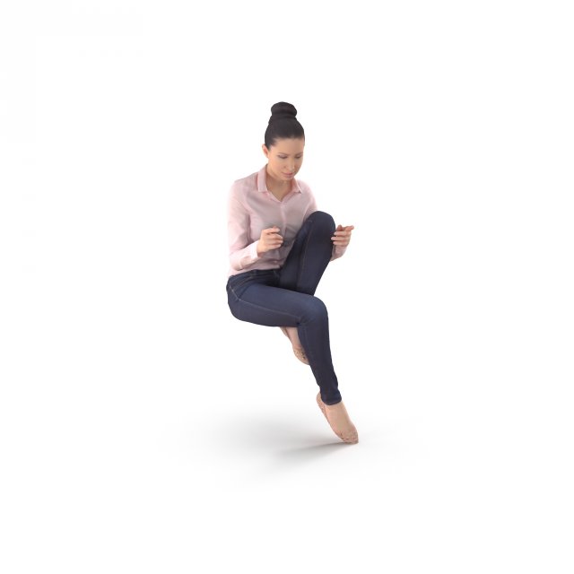 City girl sitting 3D Model