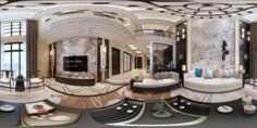 Panorama Antique Chinese Style Family Living Room Restaurant 06 3D Model