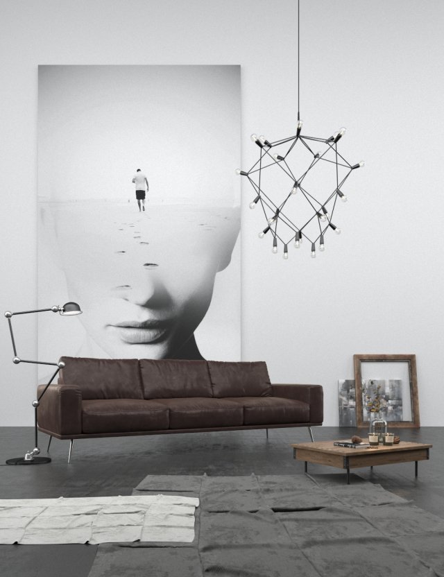 Living room sofa 3D Model