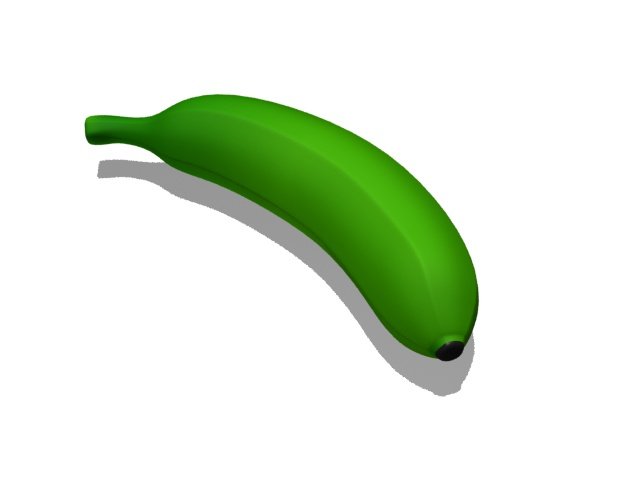 Green Banana 3D Model