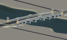 City building – big bridge 11 3D Model