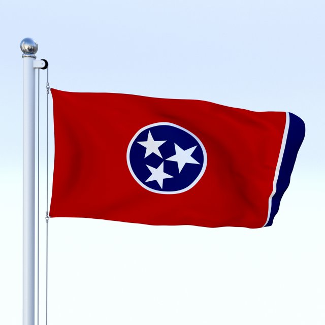 Animated Tennessee Flag 3D Model