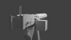 Vickers-Maxim Machine Gun (LowPoly) 3D Model
