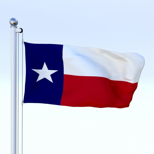 Animated Texas Flag 3D Model